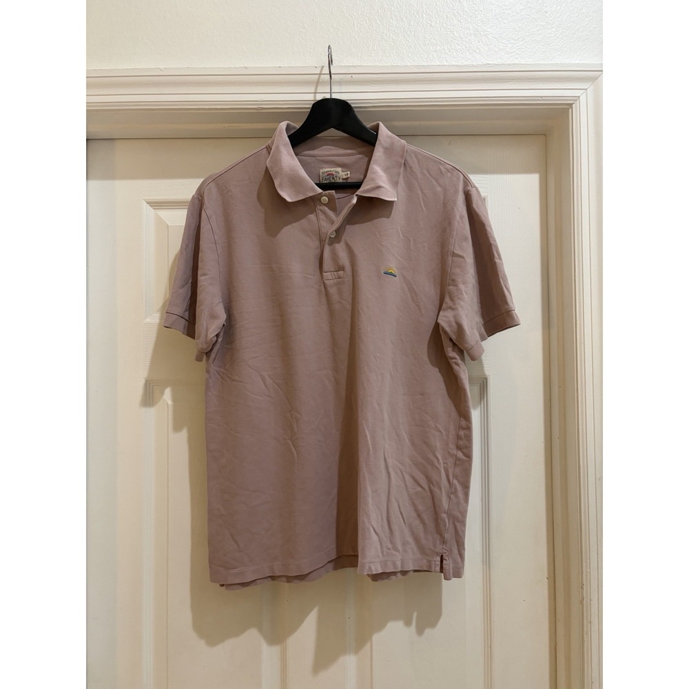 Faherty Men's Medium Dusty Rose Sun Logo Polo Shirt